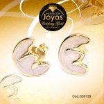 Zarcillo Celebrity Gold Tono Dorado Aleación Esmalte Trancadero: Mariposa   A: 0,7 cm L: 0,9 cm Tulipán Rosado Escarchado - 550139