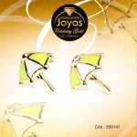 Zarcillo Celebrity Gold Tono Dorado Aleación Esmalte Trancadero: Mariposa   A: 0,9 cm L: 1 cm Paraguas Amarillo y Blanco - 550141