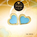 Zarcillo Celebrity Gold Tono Dorado Aleación Esmalte Trancadero: Mariposa   A: 1 cm L: 1,1 cm Corazón  Azul - 550144