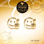 Zarcillo Celebrity Gold Tono Dorado Aleación Esmalte Trancadero: Mariposa   A: 0,8 cm L: 0,8 cm Carita Blanco - 550153