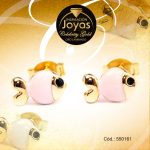 Zarcillo Celebrity Gold Tono Dorado Aleación Esmalte Trancadero: Mariposa   A: 0,6 cm L: 0,5 cm Pez Rosado - 550161