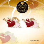 Zarcillo Celebrity Gold Tono Dorado Aleación Esmalte Trancadero: Mariposa   A: 1,2 cm L: 0,6 cm Corazón Doble Rojo y Rosado - 550163