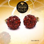 Zarcillo Celebrity Gold Tono Dorado Aleación Micro Circón Trancadero: Mariposa   A: 0,9 cm L: 0,9 cm Esfera Rojo - 550170