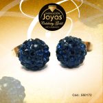 Zarcillo Celebrity Gold Tono Dorado Aleación Micro Circón Trancadero: Mariposa   A: 0,9 cm L: 0,9 cm Esfera Azul - 550172