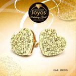 Zarcillo Celebrity Gold Tono Dorado Aleación Micro Circón Trancadero: Mariposa   A: 1,5 cm L: 1,5 cm Corazón Amarillo - 550175