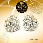 Zarcillo Celebrity Gold Tono Dorado Aleación Micro Circón Trancadero: Mariposa   A: 1,5 cm L: 1,5 cm Corazón Blanco - 550176