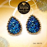 Zarcillo Celebrity Gold Tono Dorado Aleación Piedra Trancadero: Mariposa   A: 1,7 cm L: 1,7 cm Óvalo Azul - 550178