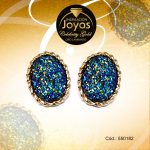 Zarcillo Celebrity Gold Tono Dorado Aleación Piedra Trancadero: Mariposa   A: 1,7 cm L: 1,2 cm Óvalo Azul - 550182