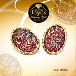 Zarcillo Celebrity Gold Tono Dorado Aleación Piedra Trancadero: Mariposa   A: 1,7 cm L: 1,2 cm Óvalo Multi Color - 550183