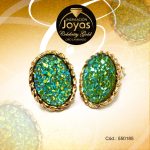 Zarcillo Celebrity Gold Tono Dorado Aleación Piedra Trancadero: Mariposa   A: 1,7 cm L: 1,2 cm Óvalo Verde - 550185