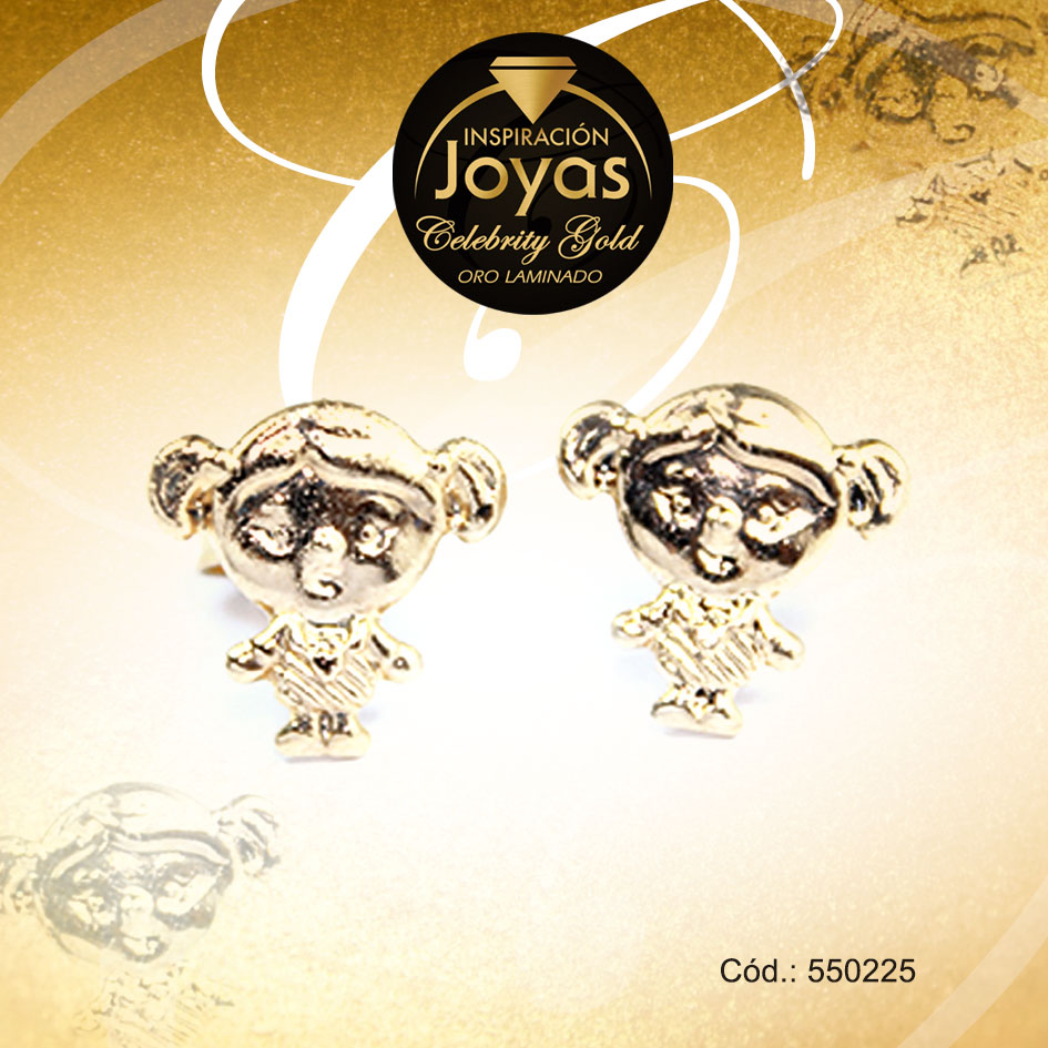 Zarcillo Celebrity Gold Tono Dorado Variado Trancadero: Mariposa A: 1 cm L: 1 cm Niña - 550225 Zarcillo Celebrity Gold Tono Dorado Variado Trancadero: Mariposa A: 1 cm L: 1 cm Niña - 550225 - Imagen 1