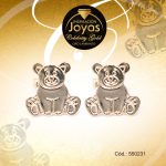Zarcillo Celebrity Gold Tono Dorado Variado  Trancadero: Mariposa   A: 1 cm L: 1 cm Oso - 550231