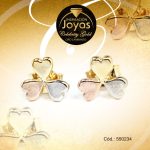 Zarcillo Celebrity Gold Tono 3 Tonos Variado  Trancadero: Mariposa   A: 0,6 cm L: 1 cm Trébol - 550234