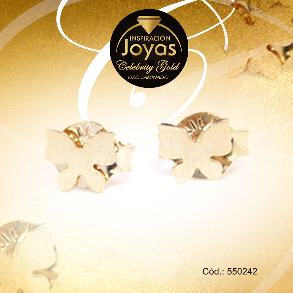 Zarcillo Celebrity Gold Tono Dorado Variado Trancadero: Mariposa A: 0,5 cm L: 0,1 cm Mariposa - 550242 Zarcillo Celebrity Gold Tono Dorado Variado Trancadero: Mariposa A: 0,5 cm L: 0,1 cm Mariposa - 550242 - Imagen 1