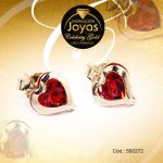 Zarcillo Celebrity Gold Tono Dorado Aleación Piedra Trancadero: Mariposa   A: 0,5 cm L: 0,5 cm Corazón Rojo - 550272