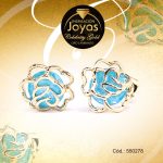 Zarcillo Celebrity Gold Tono Dorado Aleación Piedra Trancadero: Mariposa   A: 1,2 cm L: 1 cm Flor Turquesa - 550278