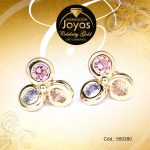 Zarcillo Celebrity Gold Tono Dorado Aleación Piedra Trancadero: Mariposa   A: 1,5 cm L: 1,5 cm Flor Multi Color - 550280