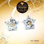 Zarcillo Celebrity Gold Tono Dorado Aleación Piedra Trancadero: Mariposa   A: 0,5 cm L: 1 cm Flor Azul - 550289