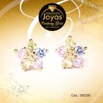 Zarcillo Celebrity Gold Tono Dorado Aleación Piedra Trancadero: Mariposa   A: 0,8 cm L: 0,8 cm Flor Multi Color - 550290