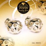 Zarcillo Celebrity Gold Tono Dorado Aleación Nacar Trancadero: Mariposa   A: 1,1 cm L: 2 cm Esfera Blanco - 550316