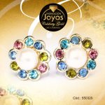 Zarcillo Celebrity Gold Tono Dorado Aleación Circón Trancadero: Mariposa   A: 1,2 cm L: 1,2 cm Flor Multi Color - 550320