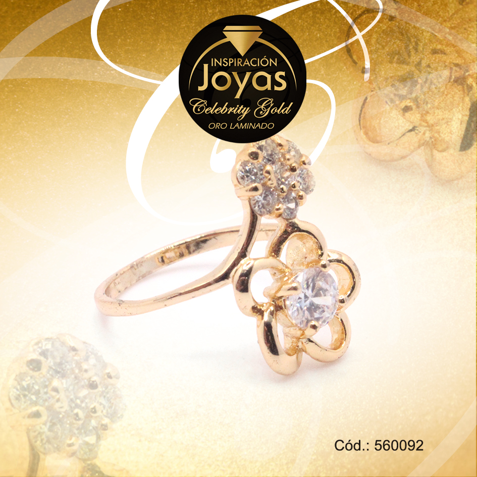 Anillo Celebrity Gold Aleación Circón Dorado Flor T: 6 - 560092 Anillo Celebrity Gold Aleación Circón Dorado Flor T: 6 - 560092 - Imagen 1