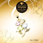 Dije Celebrity Gold Tono Dorado Aleación Circón Trancadero: 0   A: 1,5 cm L: 2,5 cm Flor Multi Color - 570068