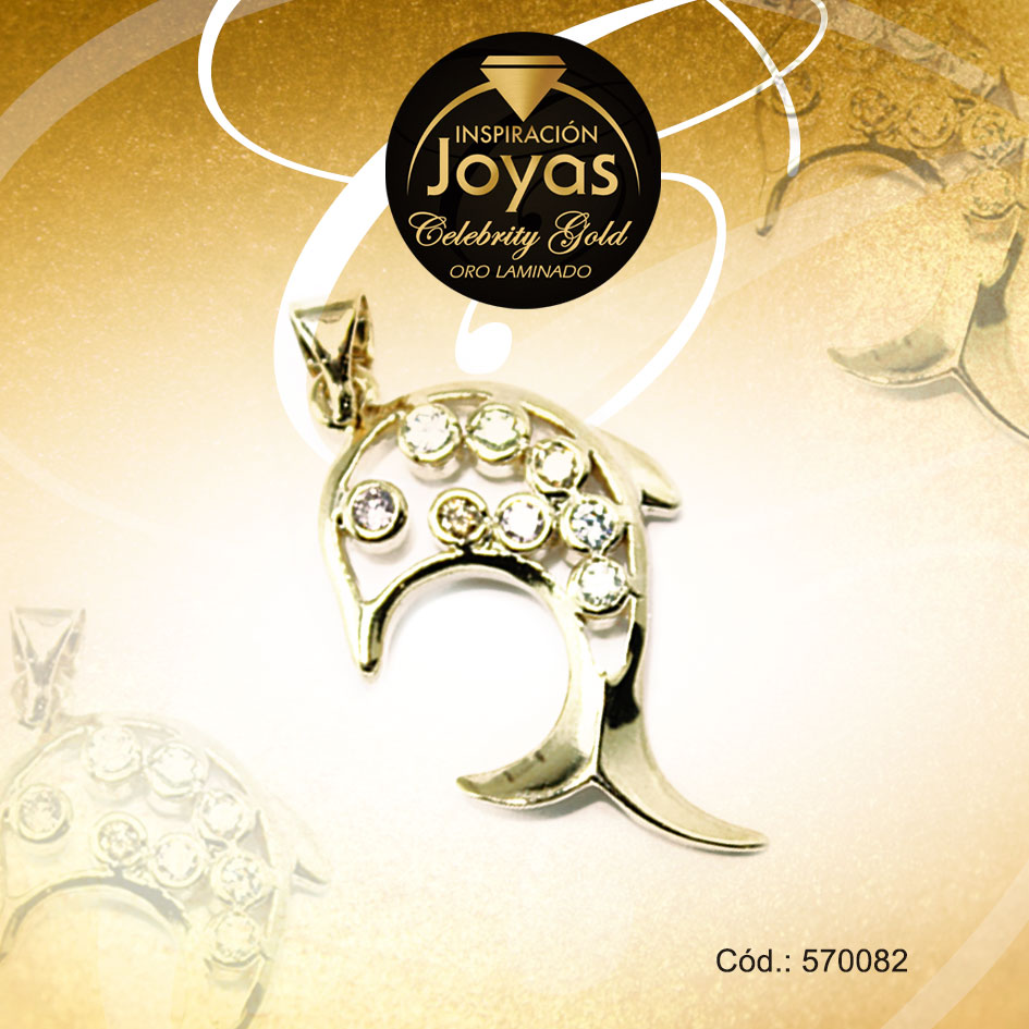 Dije Celebrity Gold Tono Dorado Aleación Micro Circón Trancadero: 0 A: 1,5 cm L: 3 cm Delfín - 570082 Dije Celebrity Gold Tono Dorado Aleación Micro Circón Trancadero: 0 A: 1,5 cm L: 3 cm Delfín - 570082 - Imagen 1
