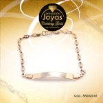 Pulsera Celebrity Gold Caballero Con Placa Dorado Rectángulo  - 58002016