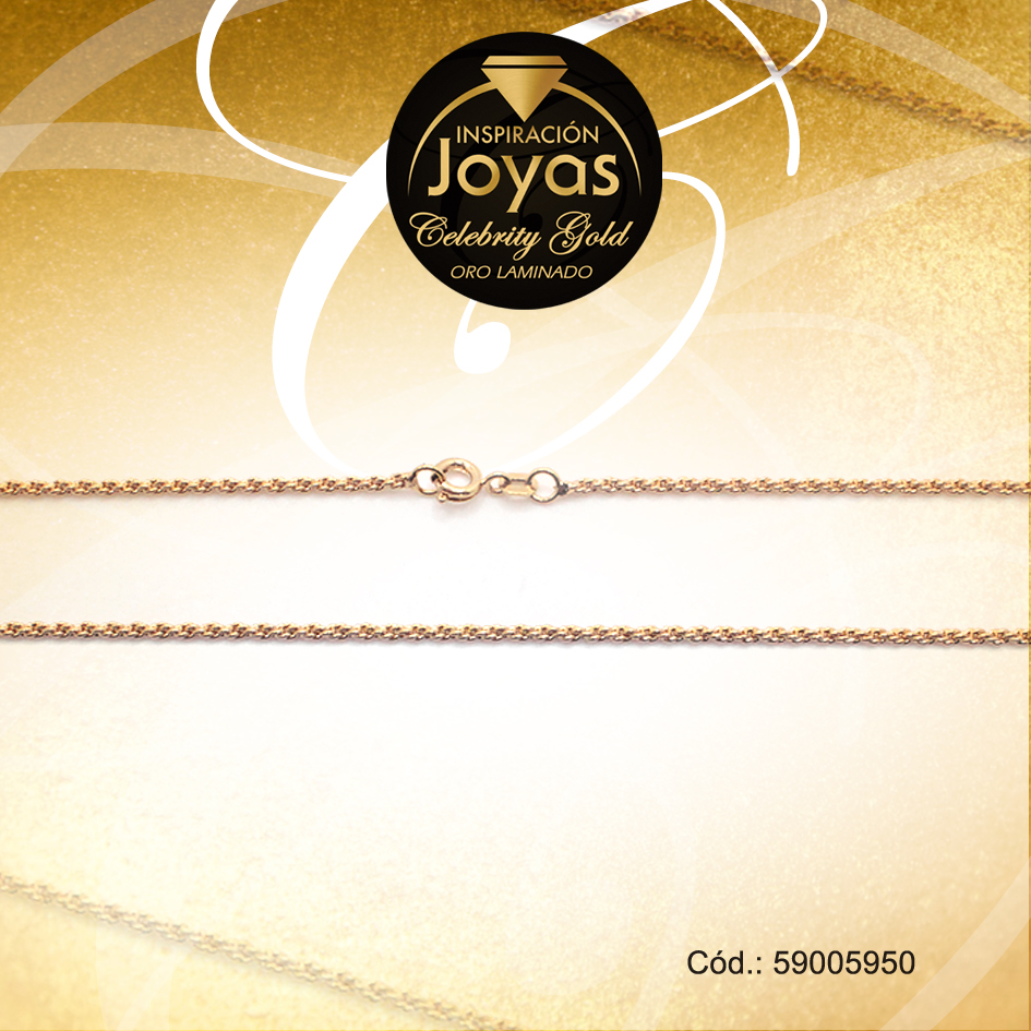 Cadena Celebrity Gold Dama Dorado Tejido Forzado Hueco - 59005950 Cadena Celebrity Gold Dama Dorado Tejido Forzado Hueco - 59005950 - Imagen 1