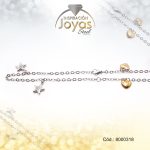 Pulsera de Acero Colgante 2 Tonos Corazón, Estrella  Medida 18 cm - 8000318