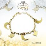 Pulsera de Acero Variado Dorado Luna, Pez   Medida 22 cm - 8013922