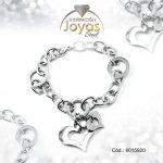 Pulsera de Acero Variado Plateado Corazón   Medida 20 cm - 8015920