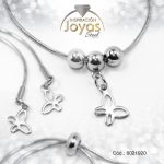 Pulsera de Acero Variado Plateado Mariposa   Medida 20 cm - 8021920