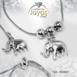 Pulsera de Acero Variado Plateado Elefante   Medida 20 cm - 8022020