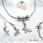 Pulsera de Acero Variado Plateado Mariposa   Medida 20 cm - 8022120