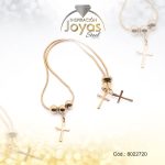 Pulsera de Acero Variado Dorado Cruz   Medida 20 cm - 8022720 - Imagen 2