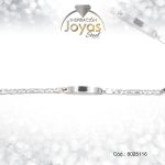 Pulsera de Acero Infantil Plateado  Con Placa   Medida 16 cm - 8025116