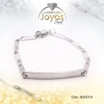 Pulsera de Acero Infantil Plateado  Con Placa   Medida 14 cm - 8025314