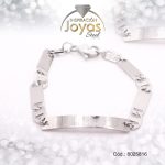 Pulsera de Acero Infantil Plateado  Con Placa   Medida 16 cm - 8025816