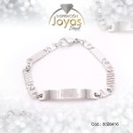 Pulsera de Acero Infantil Plateado  Con Placa   Medida 16 cm - 8026416