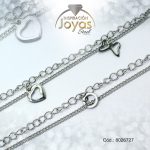 Tobillera de Acero Colgante Plateado Corazón, Mariposa, Círculo  Medida 27 cm - 8026727 - Imagen 2