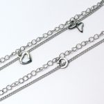 Tobillera de Acero Colgante Plateado Corazón, Mariposa, Círculo  Medida 27 cm - 8026727