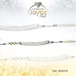 Pulsera de Acero Infantil 3 Tonos  Con Placa   Medida 16 cm - 8030316