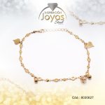 Tobillera de Acero Colgante Dorado Esfera, Corazón Blanco Medida 27 cm - 8030627 - Imagen 2