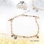 Tobillera de Acero Colgante Dorado Esfera, Cruz Azul Medida 27 cm - 8030827 - Imagen 2