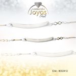 Pulsera de Acero Infantil 3 Tonos  Con Placa   Medida 12 cm - 8032412