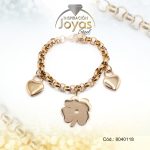 Pulsera de Acero Variado Dorado Corazón, Trébol   Medida 18 cm - 8040118 - Imagen 2