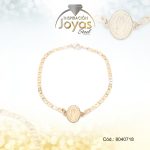 Pulsera de Acero Variado Dorado Virgen Guadalupe   Medida 18 cm - 8040718