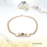 Pulsera de Acero Variado Dorado Placa Love   Medida 20 cm - 8041820 - Imagen 2